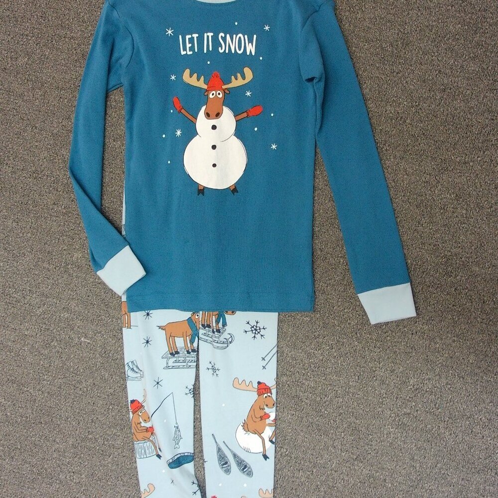 Lazy Ones Blue Pjs. Let it snow